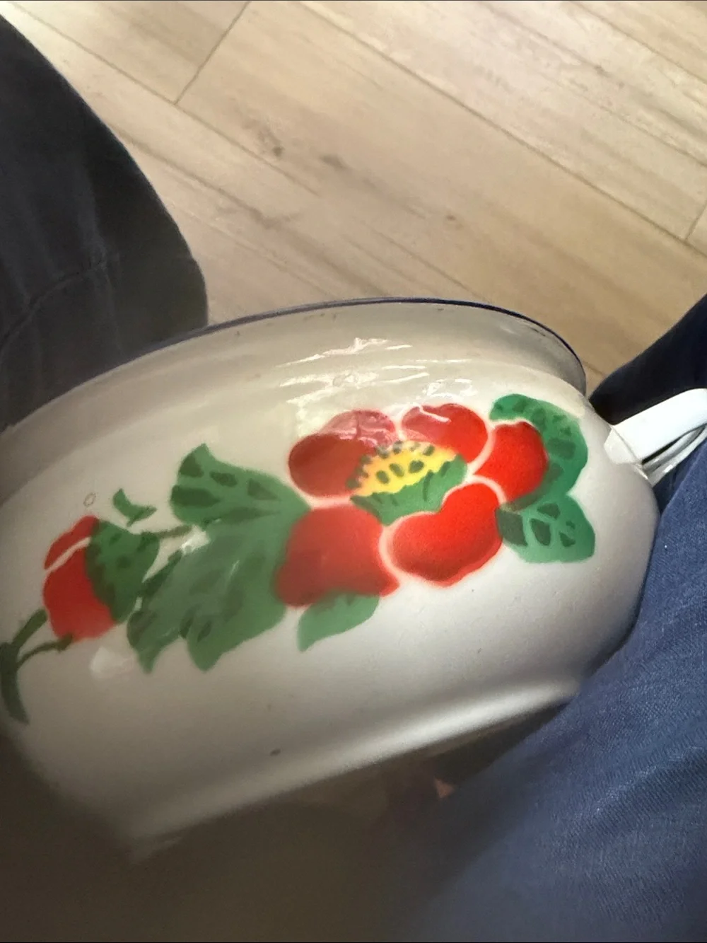 Floral Ceramic Covered Casserole in Pink and White